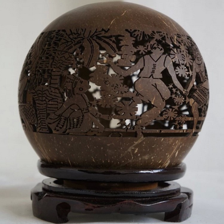 厂批海南特产椰壳雕画透雕手工艺品装饰摆件生节日礼物特色装饰画