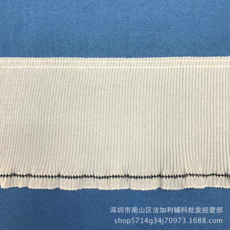 12cm珍珠雪紡牙簽褶皺 對(duì)絲穿孔對(duì)絲花邊 服裝花邊輔料 廠家直銷(xiāo)