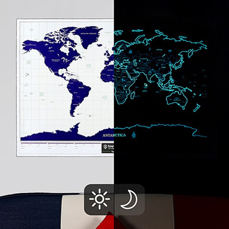 夜光版旅行人生創(chuàng)意大號(hào)星光地圖世界版旅行探索人生夜光刮刮地圖