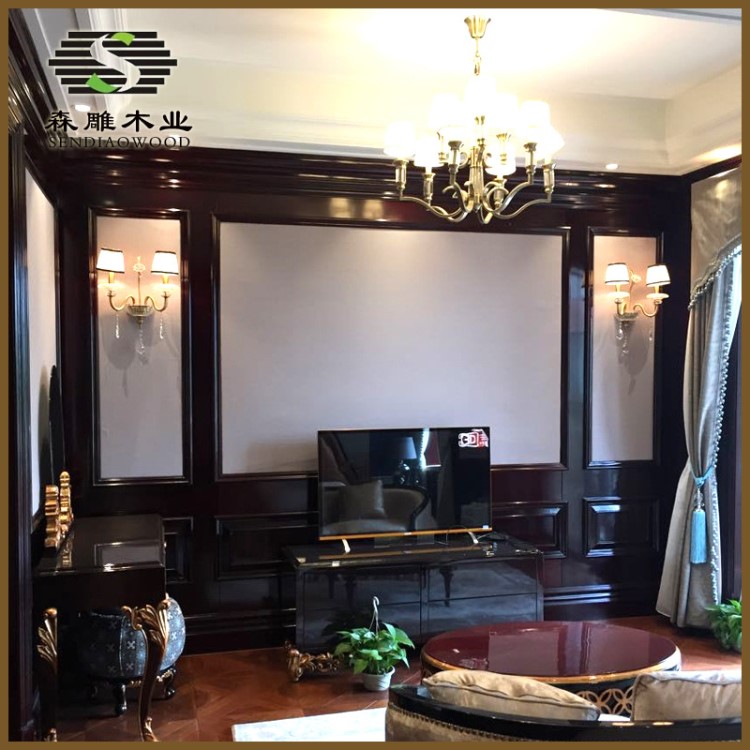 東莞護(hù)墻板批發(fā)定制 佛山室內(nèi)家裝護(hù)墻板 原木色實木復(fù)古護(hù)墻板
