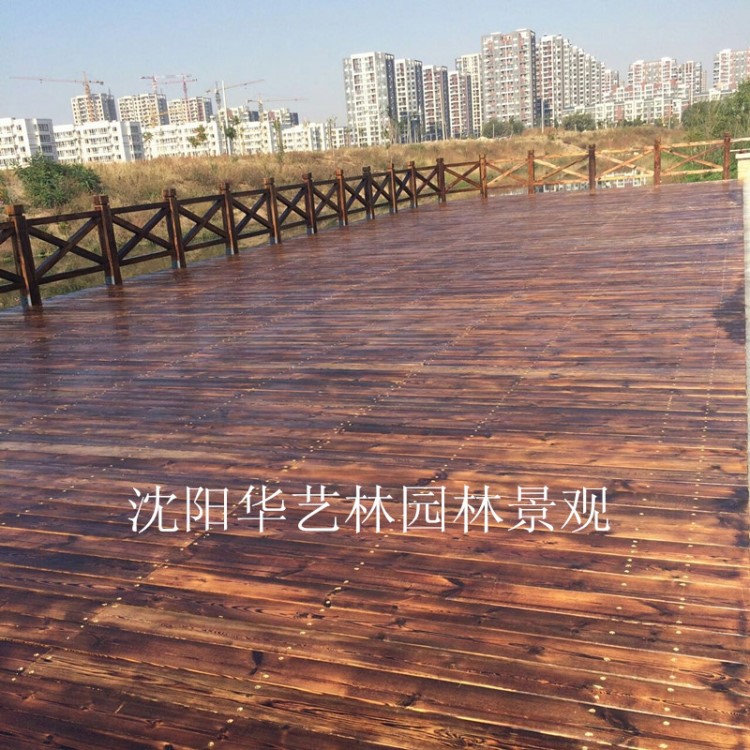 廠家直銷防腐木地板 庭院陽臺平臺碳化木地板戶外景觀木棧道定制