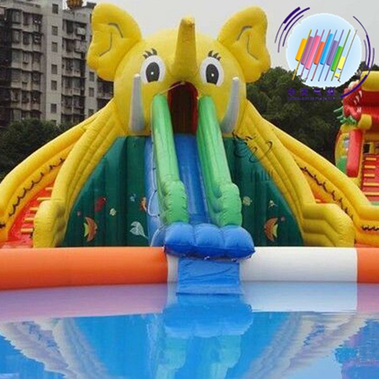 大象滑梯充氣水滑梯移動水上樂園動漫水世界支架游泳池水上玩具