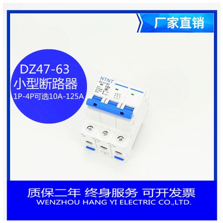 DZ47-63新款小型斷路器3P63A空氣開關(guān)1P2P3P4P短路過載保護器