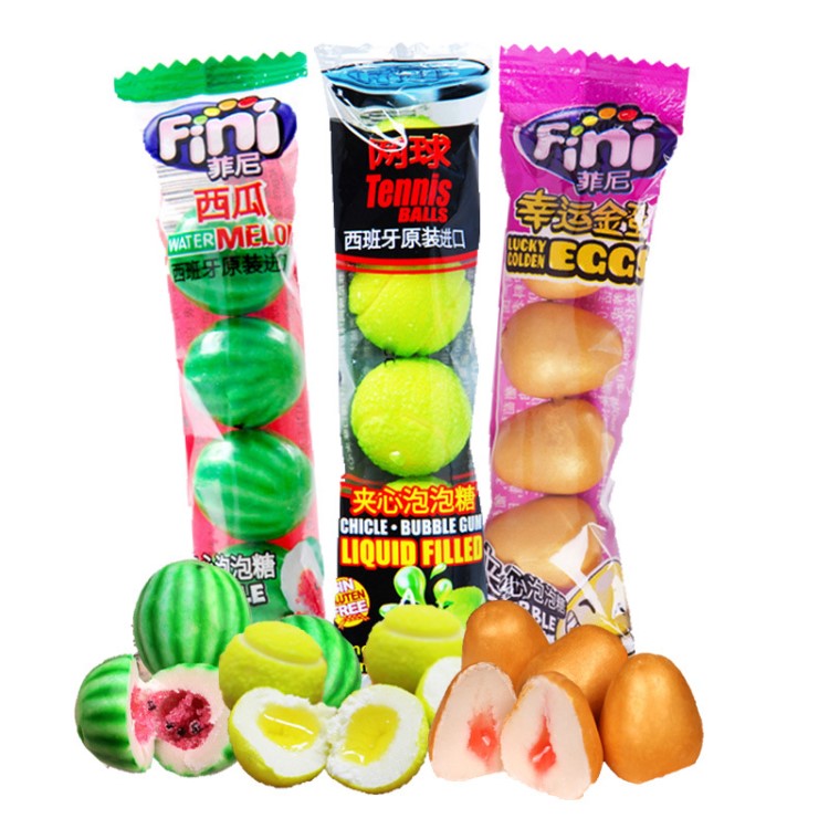 廠家授權(quán) 西班牙 fini菲尼網(wǎng)球夾心泡泡糖 口香糖  20g