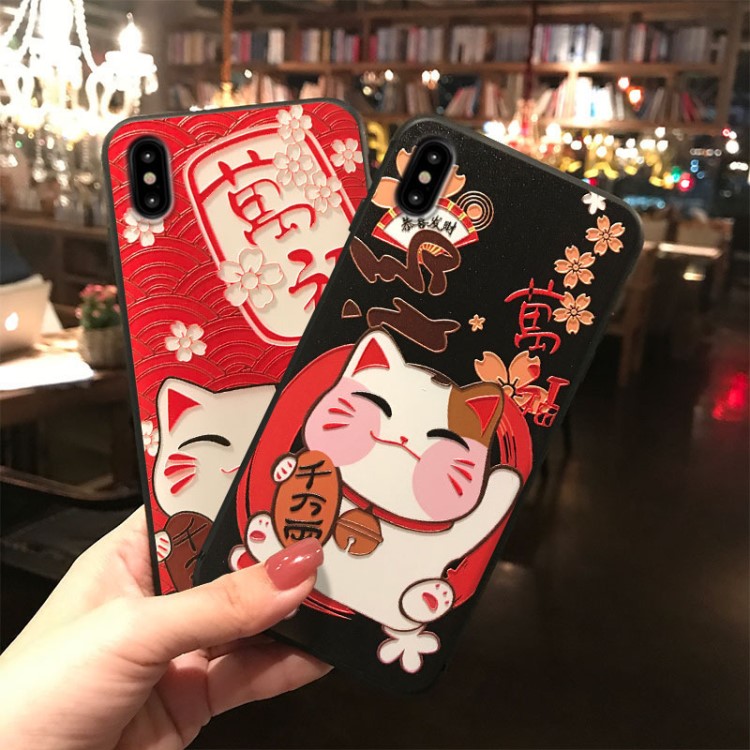 招财猫苹果手机壳厂家批发适用iphonex手机壳定做礼品手机壳配件