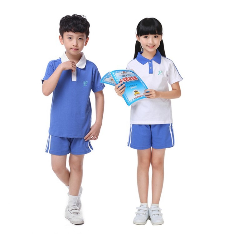 2018新款小学生校服幼儿园夏装园服棉深圳校服套装厂家定制订做