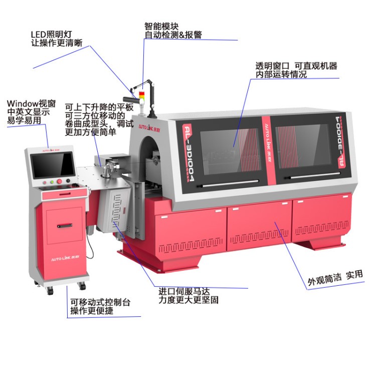 廚衛(wèi)用具金屬線材2.5-6mm中山供應(yīng)永聯(lián)US-1008線材折彎?rùn)C(jī)械設(shè)備