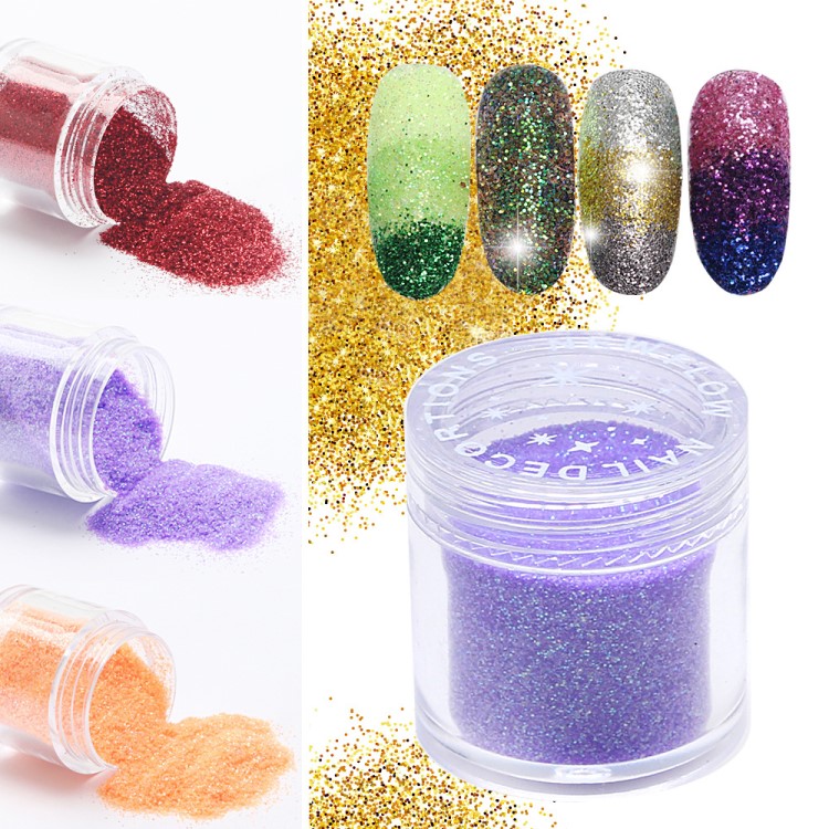 美甲飾品批發(fā) 10g瓶裝金蔥粉 精選24色 美甲飾品 亮片 人魚粉