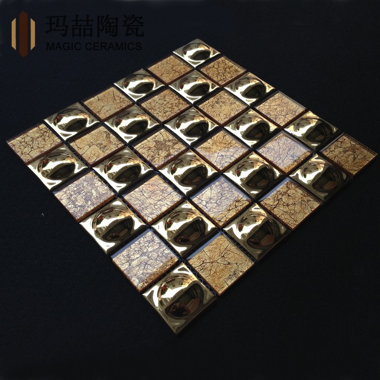 [廠家直銷]金箔馬賽克 玻璃馬賽克 陶瓷馬賽克 金屬藝術背景墻