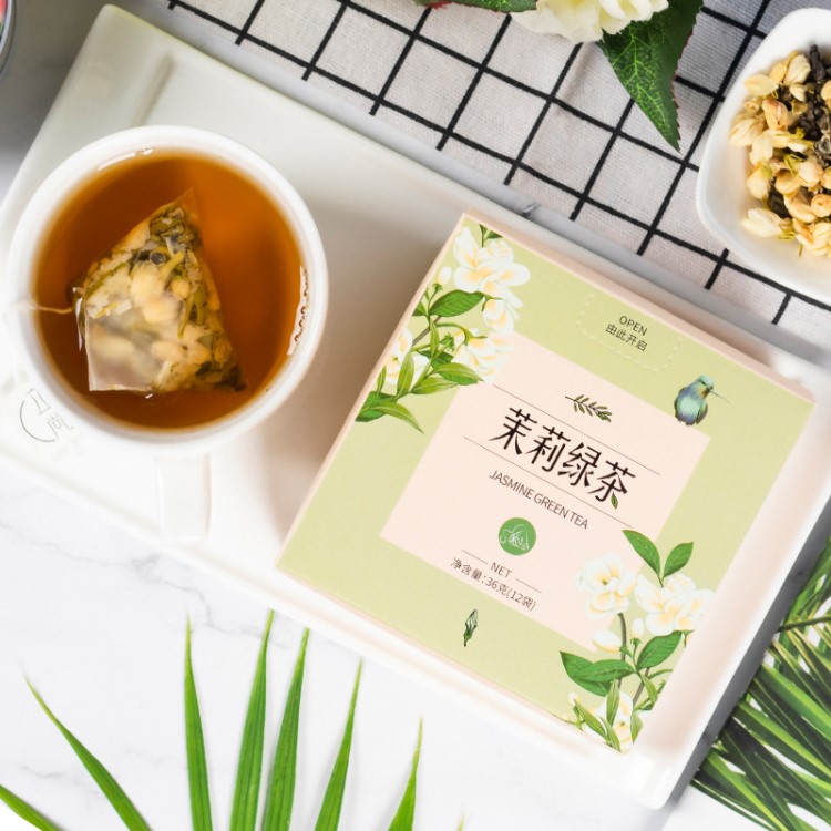 茉莉綠茶 花果粒茉莉花碧螺春組合冷泡茶三角包代發(fā)貼牌代加工