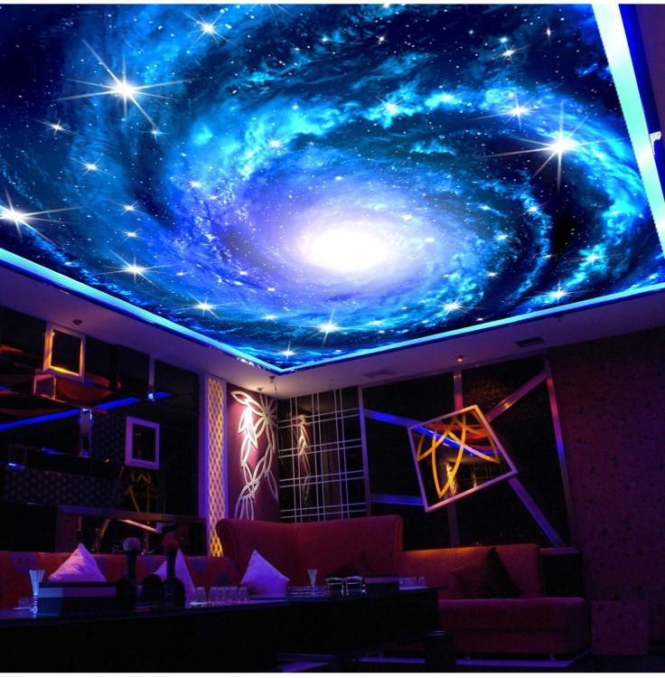 ktv主題星空3d墻紙天花板吊頂壁紙 酒吧網咖大型壁畫 房頂背景墻