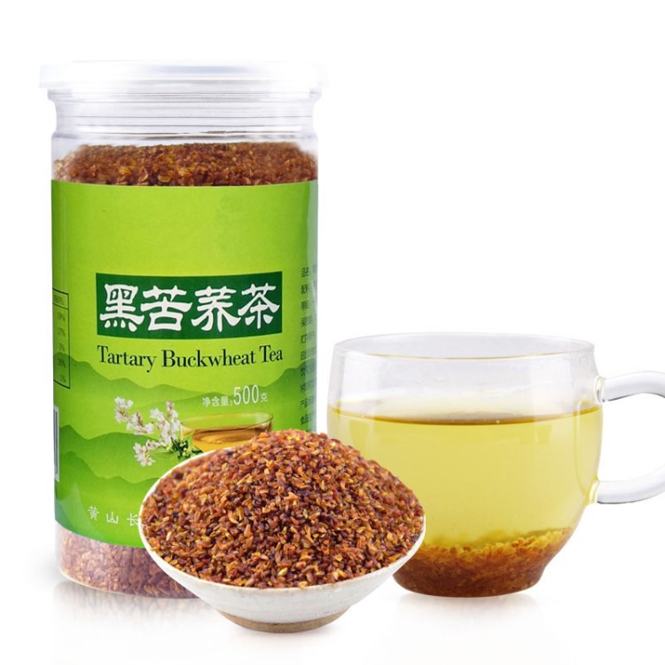 產(chǎn)地貨源黑苦蕎茶罐裝500g四川大涼山黑苦蕎米全胚芽蕎麥一件代發(fā)