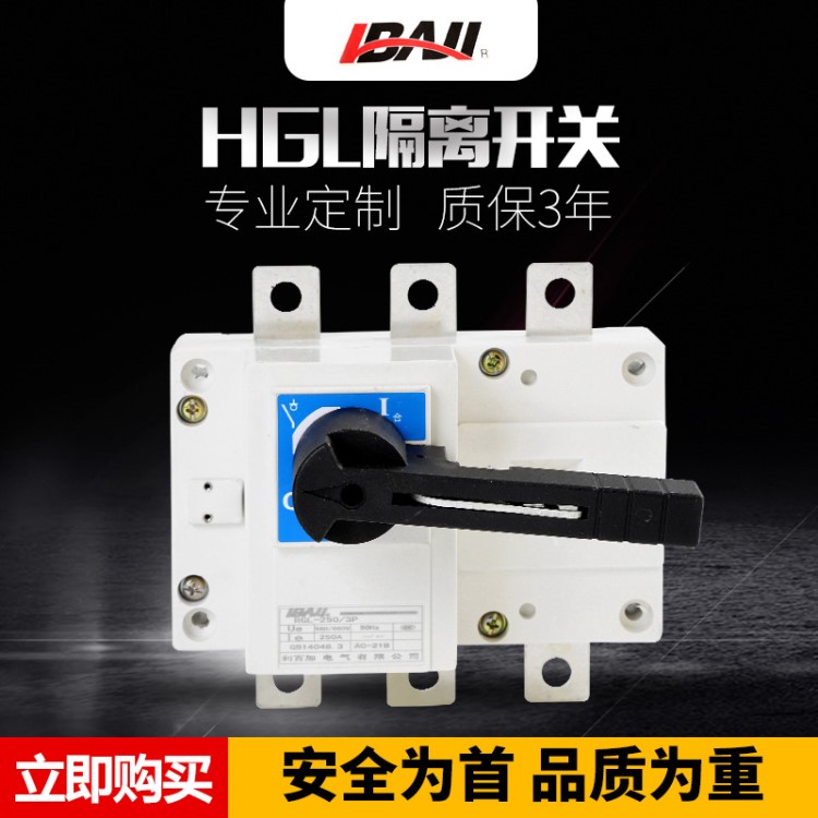 直銷負荷隔離開關HGL手動低壓負荷隔離開關 閘刀開關紫銅柜內操作