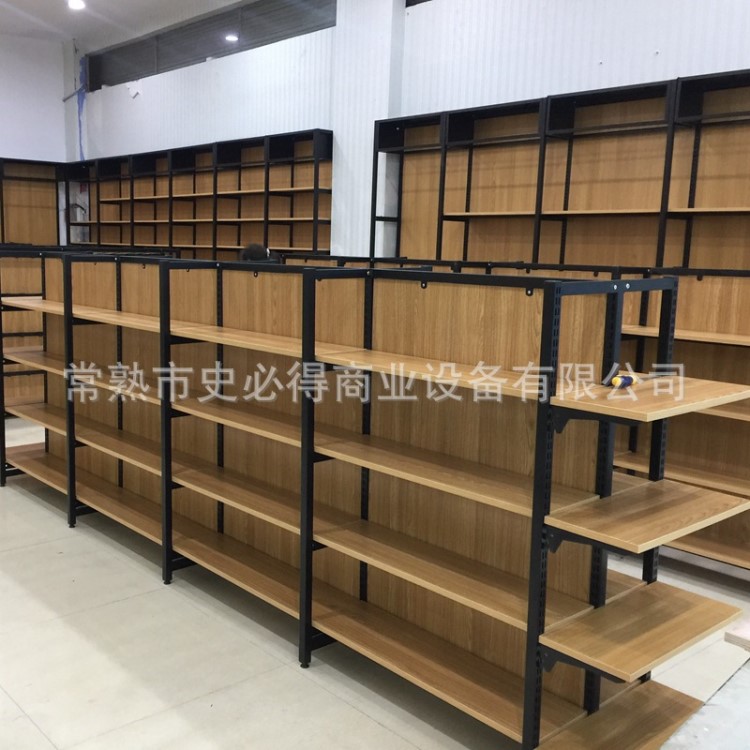 母嬰店貨架 單面邊柜鋼木貨架 連鎖孕嬰用品奶粉尿片木質貨架