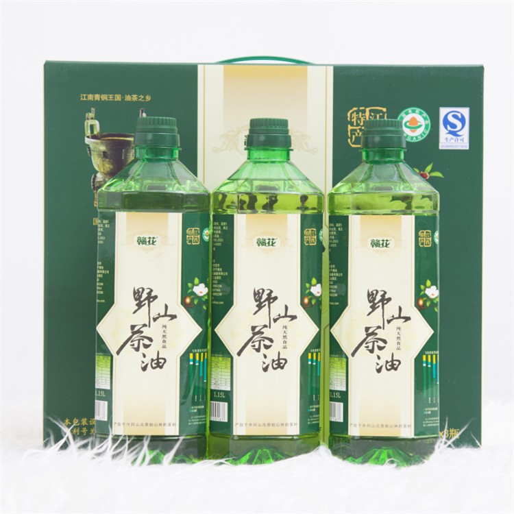 江西初榨茶籽油1.15L*3瓶礼盒山茶油 冷榨山茶油代加工 月子油