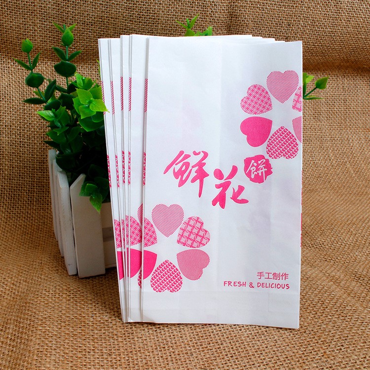 烘焙食品瑰鮮花餅紙袋淋膜防油愛的禮物心岸同款點(diǎn)心袋優(yōu)利包裝