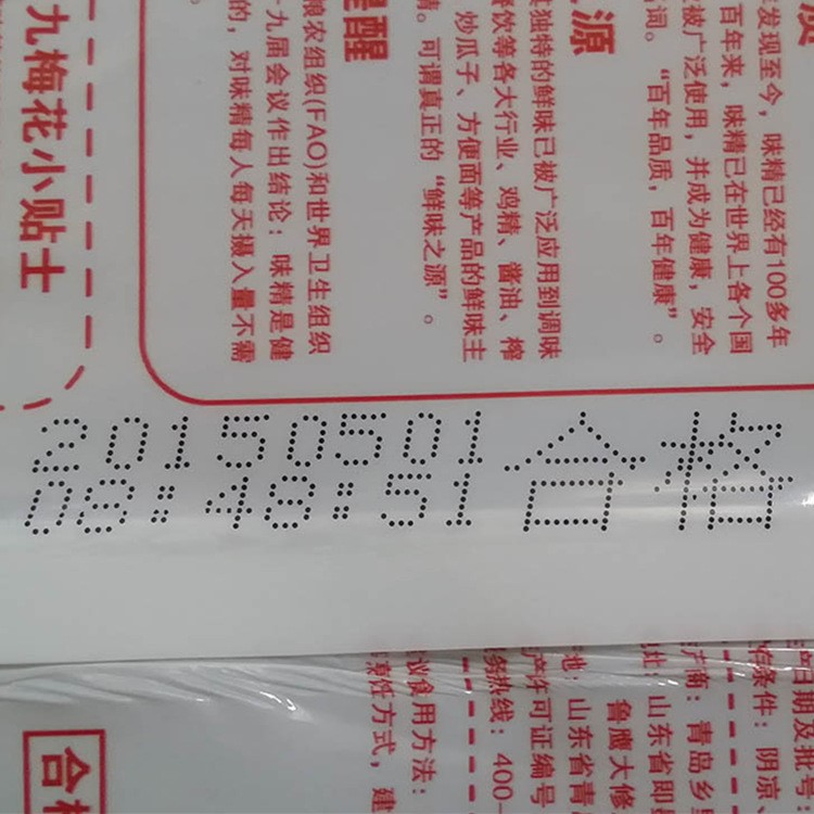 食品包装袋喷码机 冷冻食品喷码机 调味品包装袋喷码机