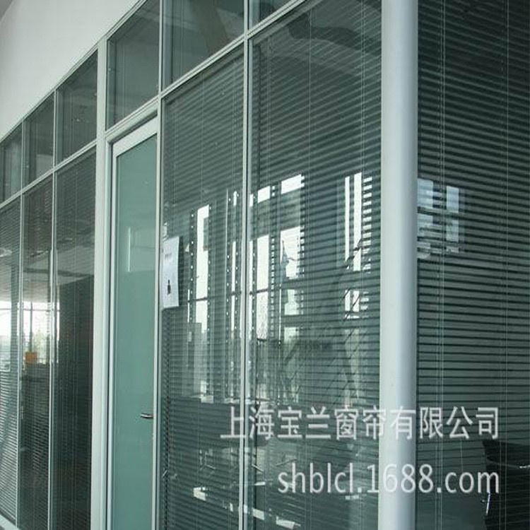 加工定制：鋁合金中空百葉簾/辦公隔斷/ 手動/電動百葉簾工程窗簾