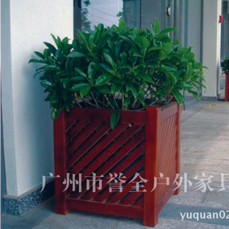 廠家直銷定制實(shí)木戶外花箱 木條編制組合花箱 戶外花盆YQ03-25