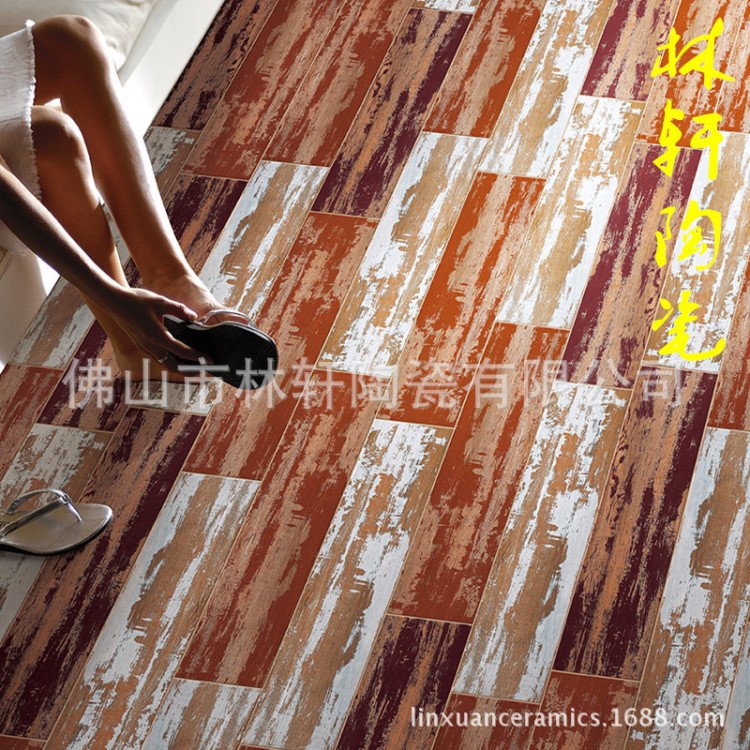 彩色木紋磚150*600 仿實木瓷磚地磚咖啡廳酒吧油漆背景墻仿古墻磚