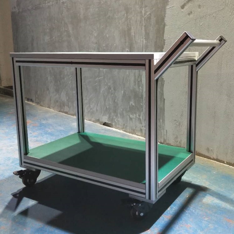 A防靜電移動物料車多層置物料架車車間工具車鋁合金手推三層定做
