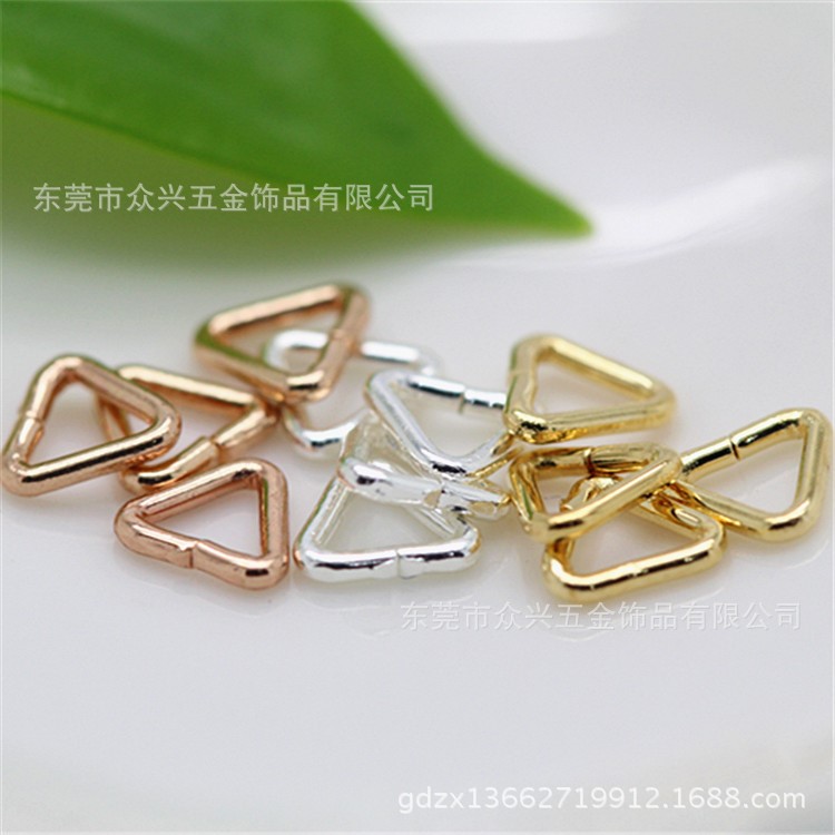 DIY飾品配件銅電鍍保色三角扣 1000個一包水晶扣三色寶石扣