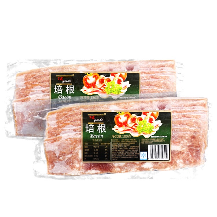 七式培根 早餐燒烤手抓餅披薩意面漢堡用培根 西餐材料180g