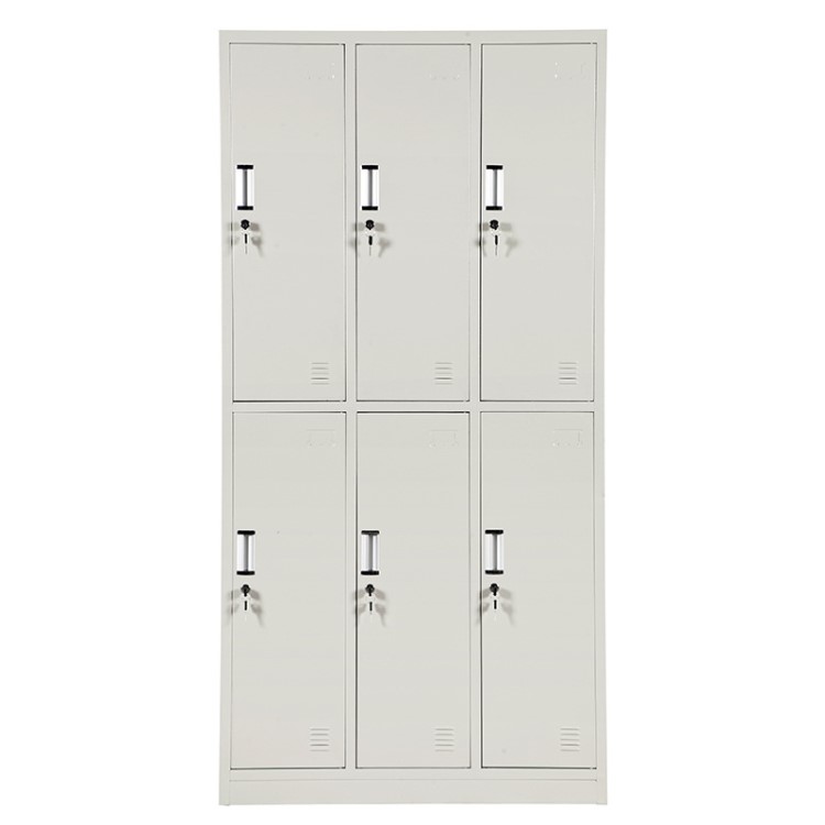定制鐵皮六門更衣柜 儲物柜工廠車間鐵皮柜6門宿舍鋼制更衣柜