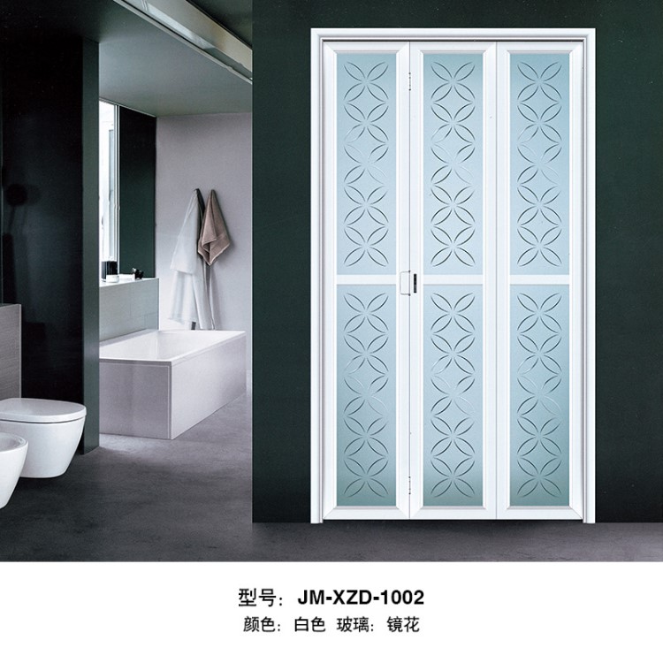 廠家供應批發 白色鋁合金小折疊門伸縮門鋼化玻璃移門對開門定制