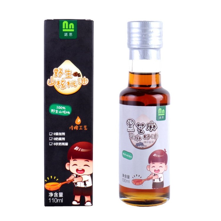 国产 诺恩 野生山核桃油110ml/瓶 黑芝麻亚麻籽油100ml/瓶