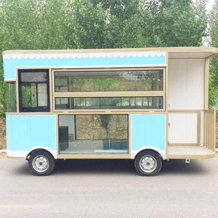 餐車多工能小吃車電動四輪手擺攤車流動擺攤早餐車