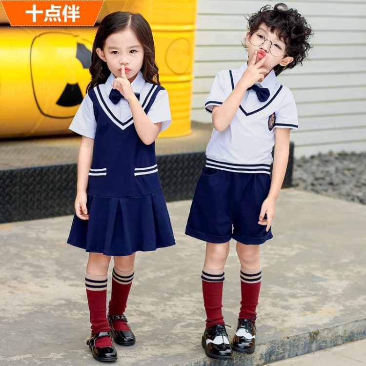 十点伴校服 2019夏季新款棉英伦风小学生校服幼儿园园服童套装