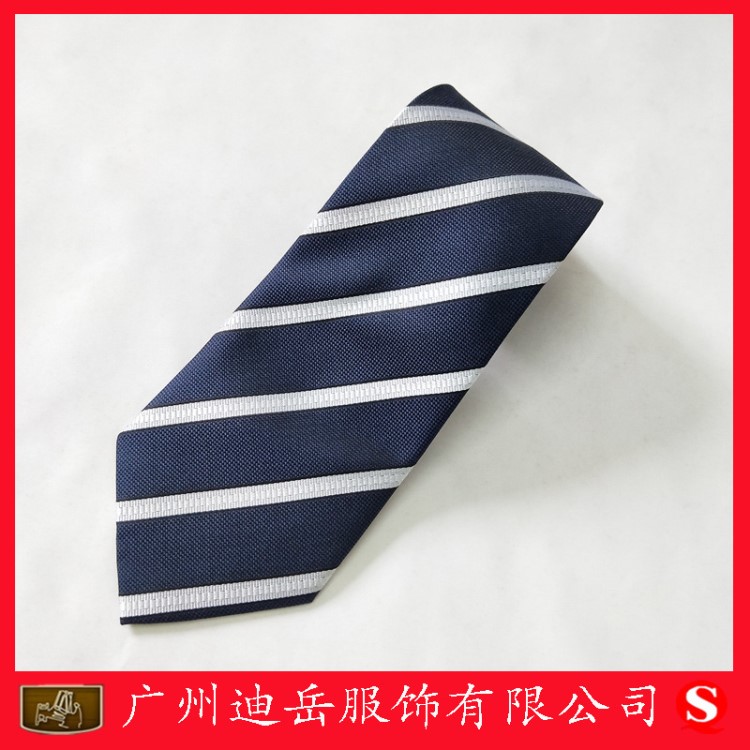 男士正裝商務領帶職業(yè)裝團體黑色條紋 滌綸仿絲提花斜紋領帶定做