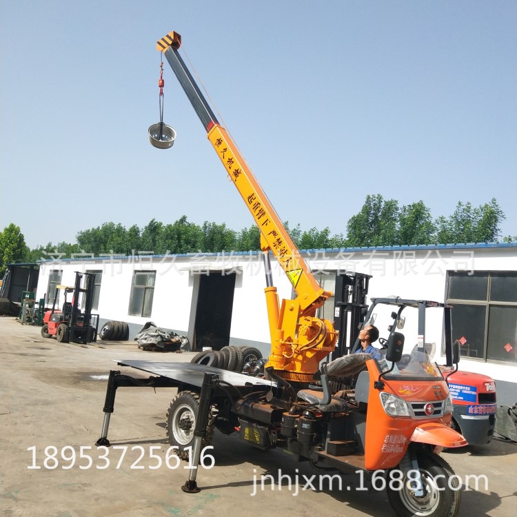 三輪四輪車農用小型1-6噸改裝吊車五征5噸吊車單梁懸臂起重機廠家