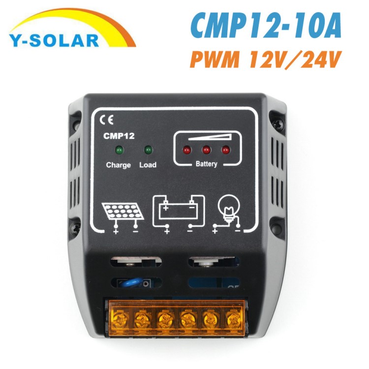 外贸PWM太阳能控制器CMP12 10A 12V/24V 太阳能发电系统监控