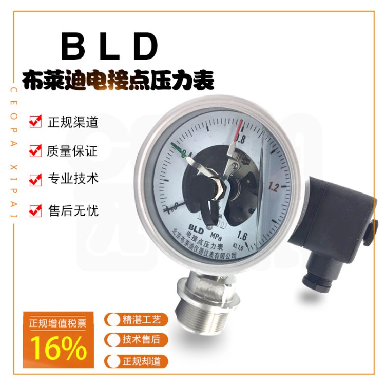 北京布萊迪YXCNP-100HF6 隔膜耐震電接點(diǎn)壓力表 衛(wèi)生型快裝電接點(diǎn)