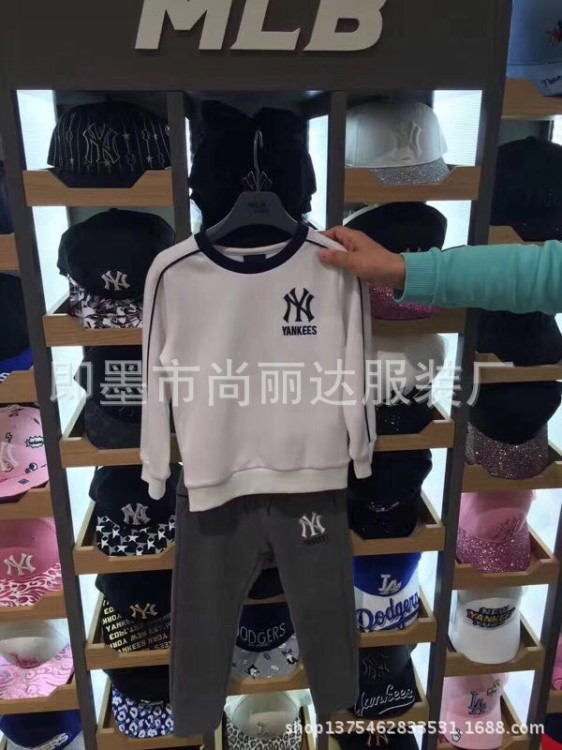 本工廠韓國童裝 MLB春款童裝套裝 棉健康布 生產(chǎn)出口樣品展示！