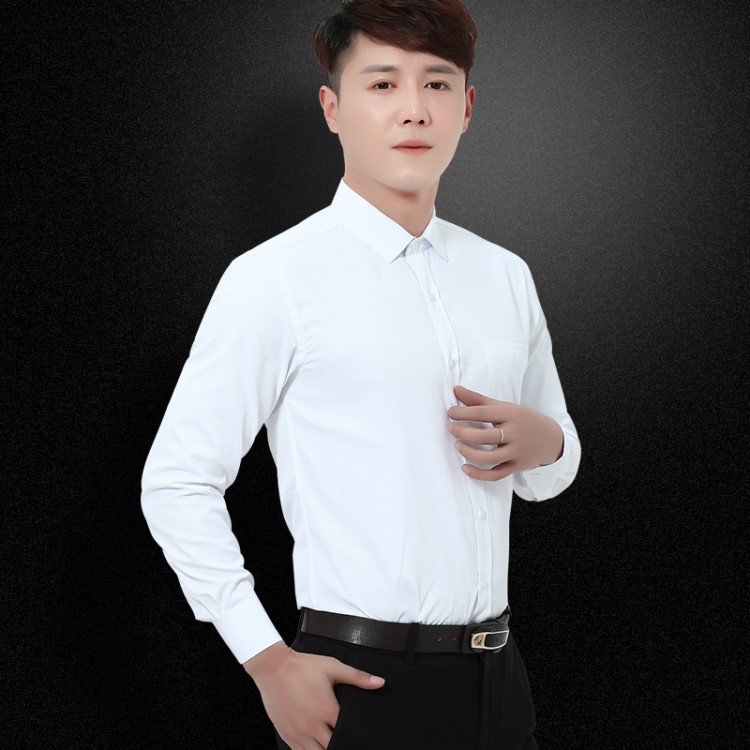 商務男裝新款男士襯衫色長袖白襯衫男女同款職業正裝襯衣定制廠