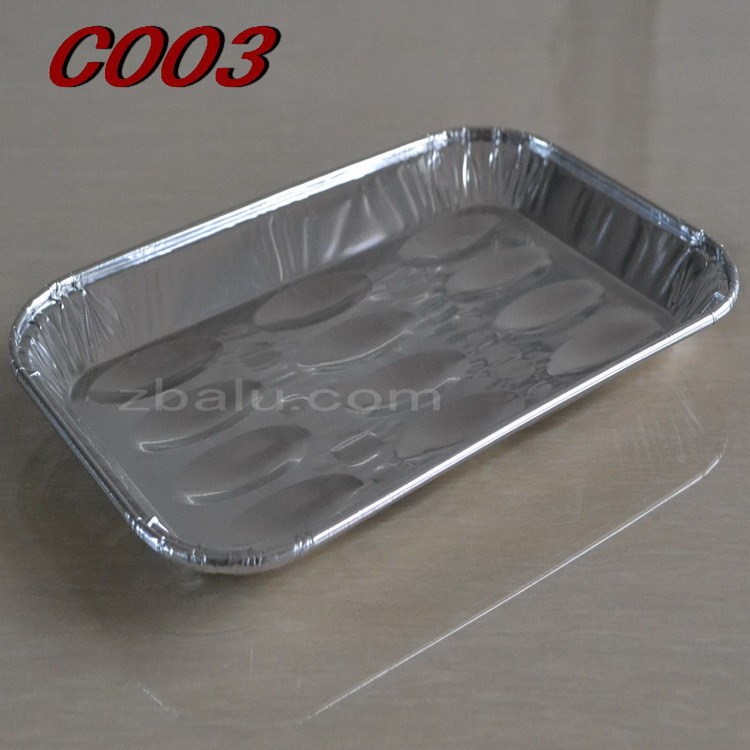 長期批發烤盆BBQ  長方形鋁箔容器 斜口異形鋁箔盒 工廠自產自銷