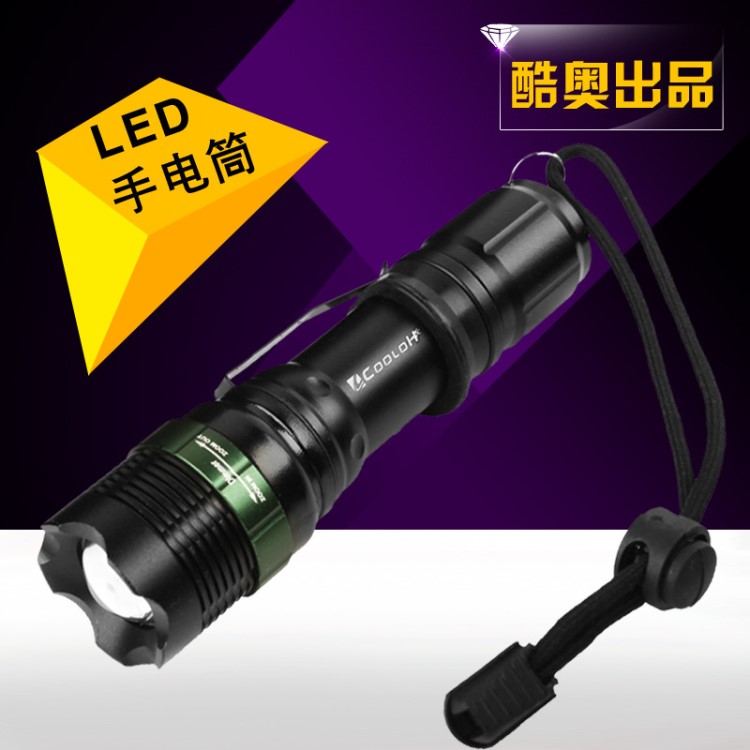 新款神火18650 cree led Q5戰(zhàn)術(shù)強(qiáng)光手電筒機(jī)械無(wú)極變焦遠(yuǎn)射充電