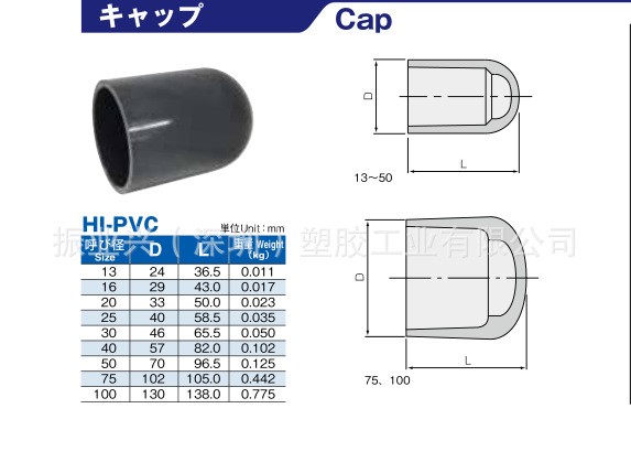 日本積水SEKISUI CLEAN-PVC 日標(biāo) 管帽 超水堵頭 PVC 日標(biāo) 悶蓋