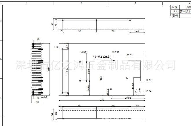 型材散熱器 線路板散熱器 可控硅散熱器 140-30-230 多孔 深圳