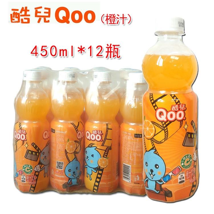 可口可樂美汁源酷兒450ml12瓶橙汁橙味飲料內含豐富維c果汁