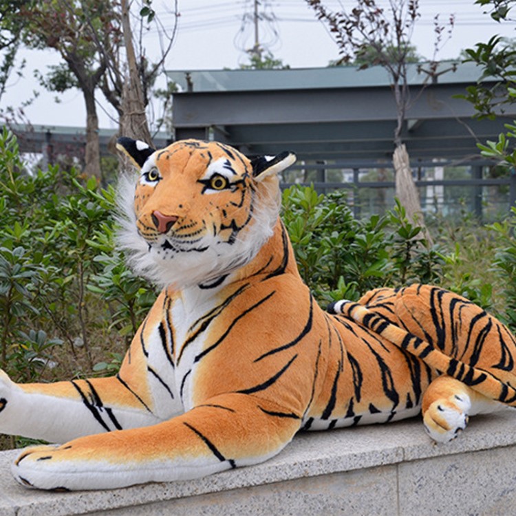 仿真老虎毛絨玩具 森林野生動物超逼真華南虎 大號仿真老虎公仔