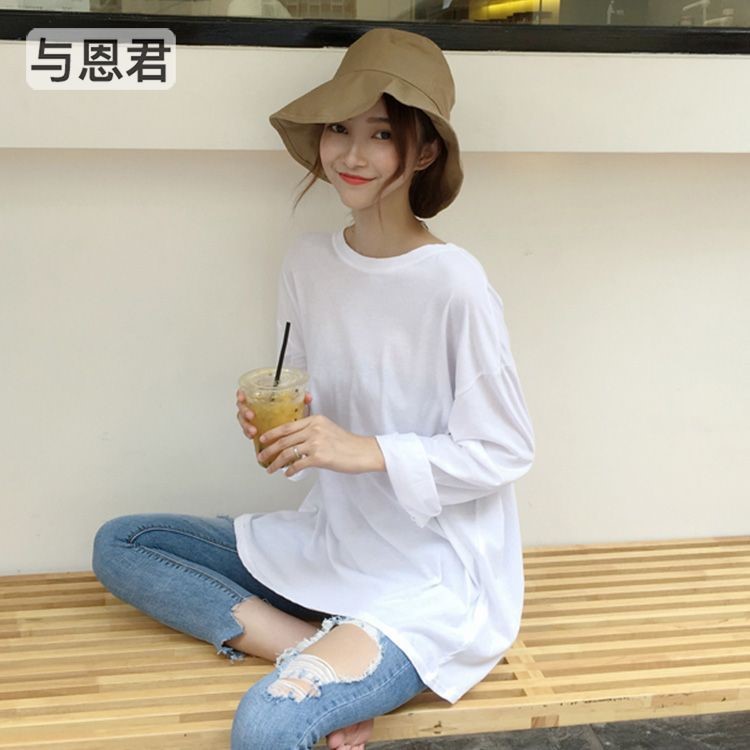 &lt;與恩君7356&gt;t恤女裝 2019春衣服女新款韓版學(xué)生基礎(chǔ)款百搭上衣女