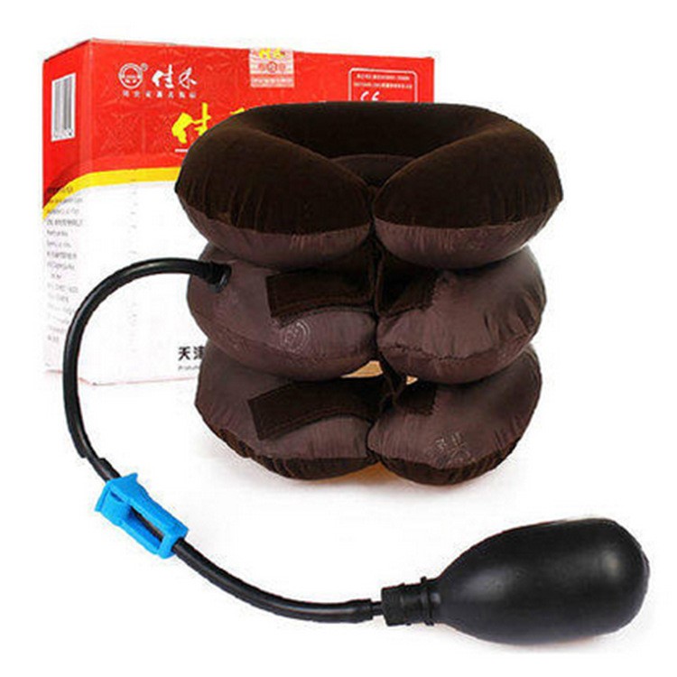 佳禾頸椎牽引器 家用半絨布單管器具 三層充氣護(hù)頸護(hù)具現(xiàn)貨批發(fā)