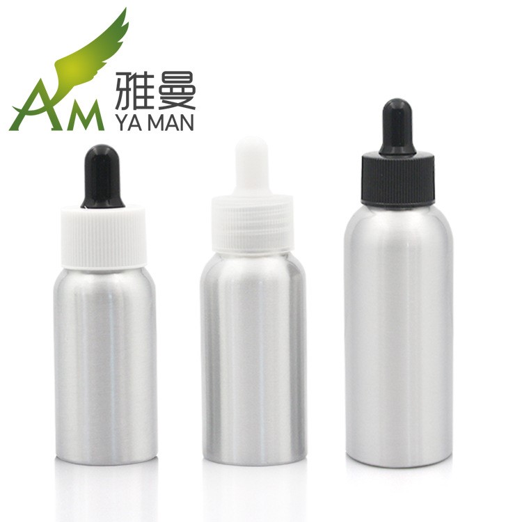 銀色鋁瓶 30ml 50ml 100ml 精油鋁瓶 調(diào)配瓶 分裝瓶 滴管瓶滴管蓋