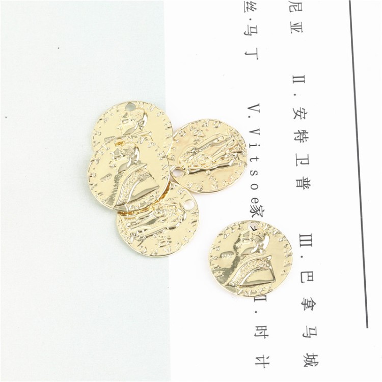 真三藍(lán) 淡金色DIY飾品配件14K真金電鍍配掛墜吊墜廠家批發(fā)10個(gè)裝