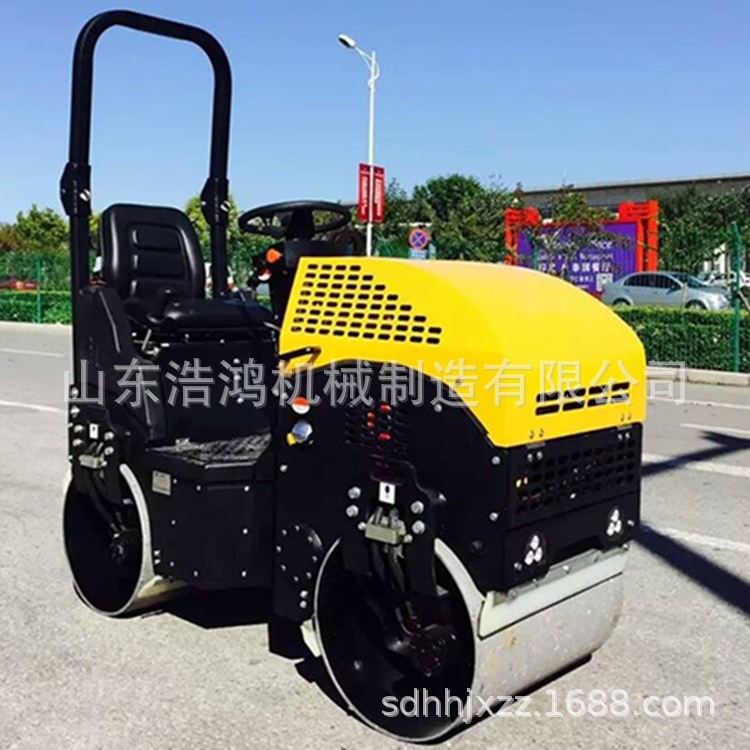 一噸全液壓壓路機 座駕土方工程軋道機 迷你溝槽震動碾 廠家