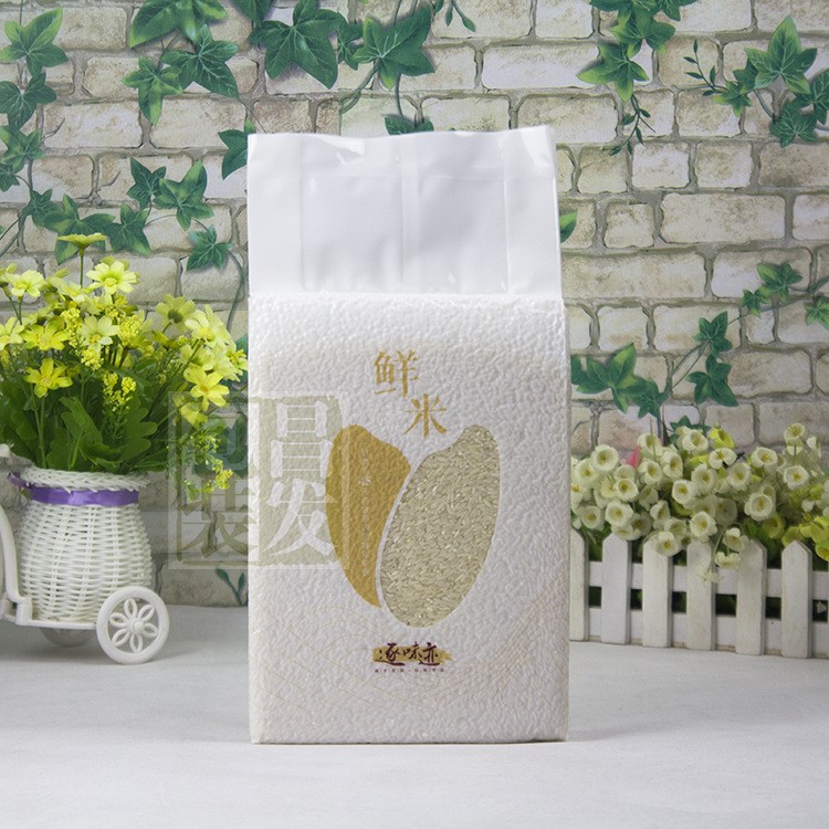白色 大米包装袋 米砖袋五谷杂粮真空袋 尼龙透明彩印包装袋 定做
